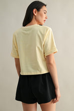 Load image into Gallery viewer, Solid Short Sleeve Shoulder Pads T Shirt
