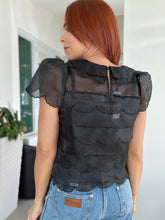 Load image into Gallery viewer, Scallop Embroidered Organza Blouse Top
