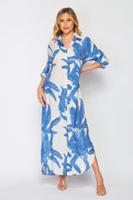 Load image into Gallery viewer, Palm Print Button Down Maxi Dress
