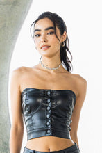 Load image into Gallery viewer, Vegan Leather Corset Top
