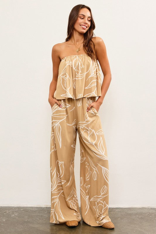 Open Back Strapless Jumpsuit