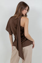 Load image into Gallery viewer, One Shoulder Asymmetrical Top With Self Scarf

