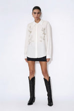 Load image into Gallery viewer, Embellished Botanical Motif Button Down Blouse
