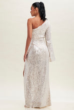 Load image into Gallery viewer, One Sleeve Sequin Maxi Dress
