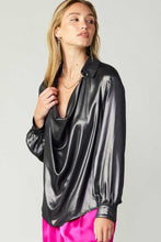 Load image into Gallery viewer, Metallic Cowl Neck Blouse
