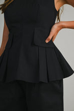 Load image into Gallery viewer, Sleeveless Peplum Top and Straight Pant Set
