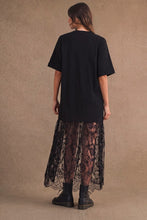 Load image into Gallery viewer, Oversized Shirt Sheer Lace Skirt Mix Maxi Dress
