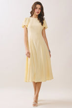 Load image into Gallery viewer, Flutter Short Sleeves Flowy Hem Midi Dress
