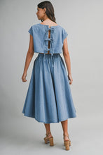 Load image into Gallery viewer, Denim Crop Top and Skirt Set
