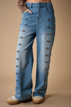 Load image into Gallery viewer, Napoleon Button Wide Leg Jeans
