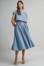 Load image into Gallery viewer, Denim Crop Top and Skirt Set
