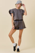 Load image into Gallery viewer, French Terry Ruffles Top and Shorts Set
