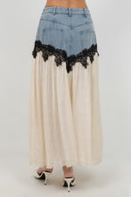 Load image into Gallery viewer, Denim Lace Midi Skirt

