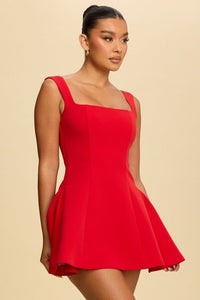 Square Neck Flare Mini Dress