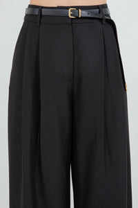 Pleated Trousers With Tapered Leg Opening
