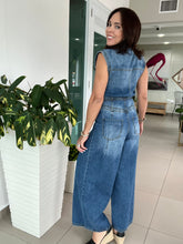 Load image into Gallery viewer, Denim Shirt Jumpsuit
