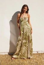 Load image into Gallery viewer, Palm Fronds Halter Neck Maxi Dress
