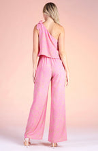 Load image into Gallery viewer, Soft Leaf One Shoulder Tie Jumpsuit
