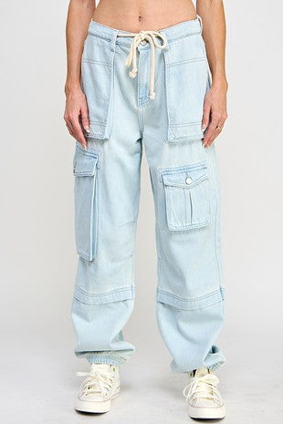 Patch Pocket Baggy Pants