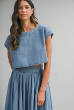 Load image into Gallery viewer, Denim Crop Top and Skirt Set
