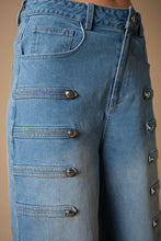 Load image into Gallery viewer, Napoleon Button Wide Leg Jeans
