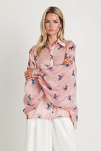 Load image into Gallery viewer, Equestrian Print Voluminous Sleeve Blouse
