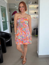 Load image into Gallery viewer, Strapless Tie Back Mini Dress
