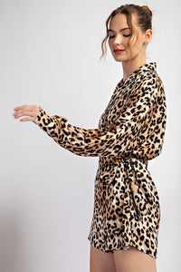 Leopard Wrap Style Romper