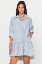 Load image into Gallery viewer, Striped Rhinestone Shirt Dress
