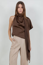 Load image into Gallery viewer, One Shoulder Asymmetrical Top With Self Scarf
