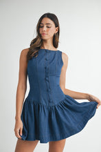 Load image into Gallery viewer, Denim Button Front Mini Dress
