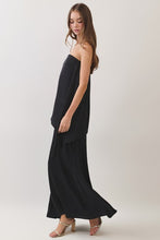 Load image into Gallery viewer, Washed Poly Silk Diagonal Strapless Maxi Dress
