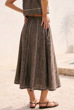 Load image into Gallery viewer, Linen Stitch Top and Midi Skirt Set
