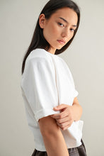 Load image into Gallery viewer, Solid Short Sleeve Shoulder Pads T Shirt
