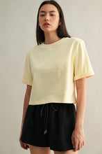 Load image into Gallery viewer, Solid Short Sleeve Shoulder Pads T Shirt
