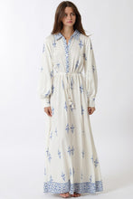 Load image into Gallery viewer, Collar Neck Long Sleeve Maxi Dress
