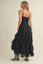 Load image into Gallery viewer, Lace V Neck Ruffled Cami Dress
