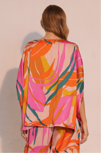 Load image into Gallery viewer, Isla Tropical Satin Boat Neck Caftan Top
