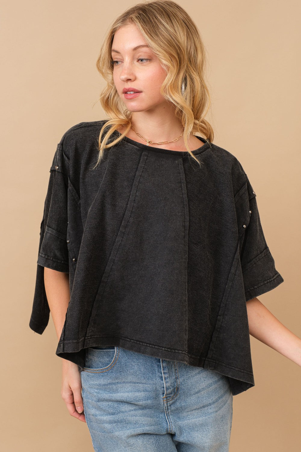 Studded Pull Over Cape Top