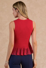 Load image into Gallery viewer, Sleeveless Sweater Sheer Peplum Tank
