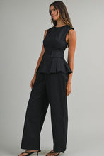 Load image into Gallery viewer, Sleeveless Peplum Top and Straight Pant Set
