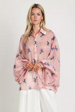 Load image into Gallery viewer, Equestrian Print Voluminous Sleeve Blouse
