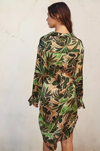 Load image into Gallery viewer, Tropical Leaves Print Shirt Dress
