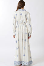 Load image into Gallery viewer, Collar Neck Long Sleeve Maxi Dress
