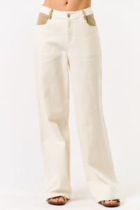 Color Block Leg Denim Jeans