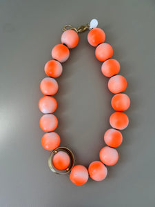 Oversized Neon Wooden Beads Necklace