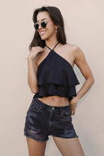 Load image into Gallery viewer, Washed Satin Crepe X Halter Crop Top
