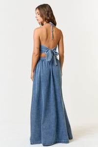 Denim Top And Maxi Skirt