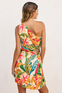 One Shoulder Ruched Mini Dress