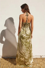 Load image into Gallery viewer, Palm Fronds Halter Neck Maxi Dress
